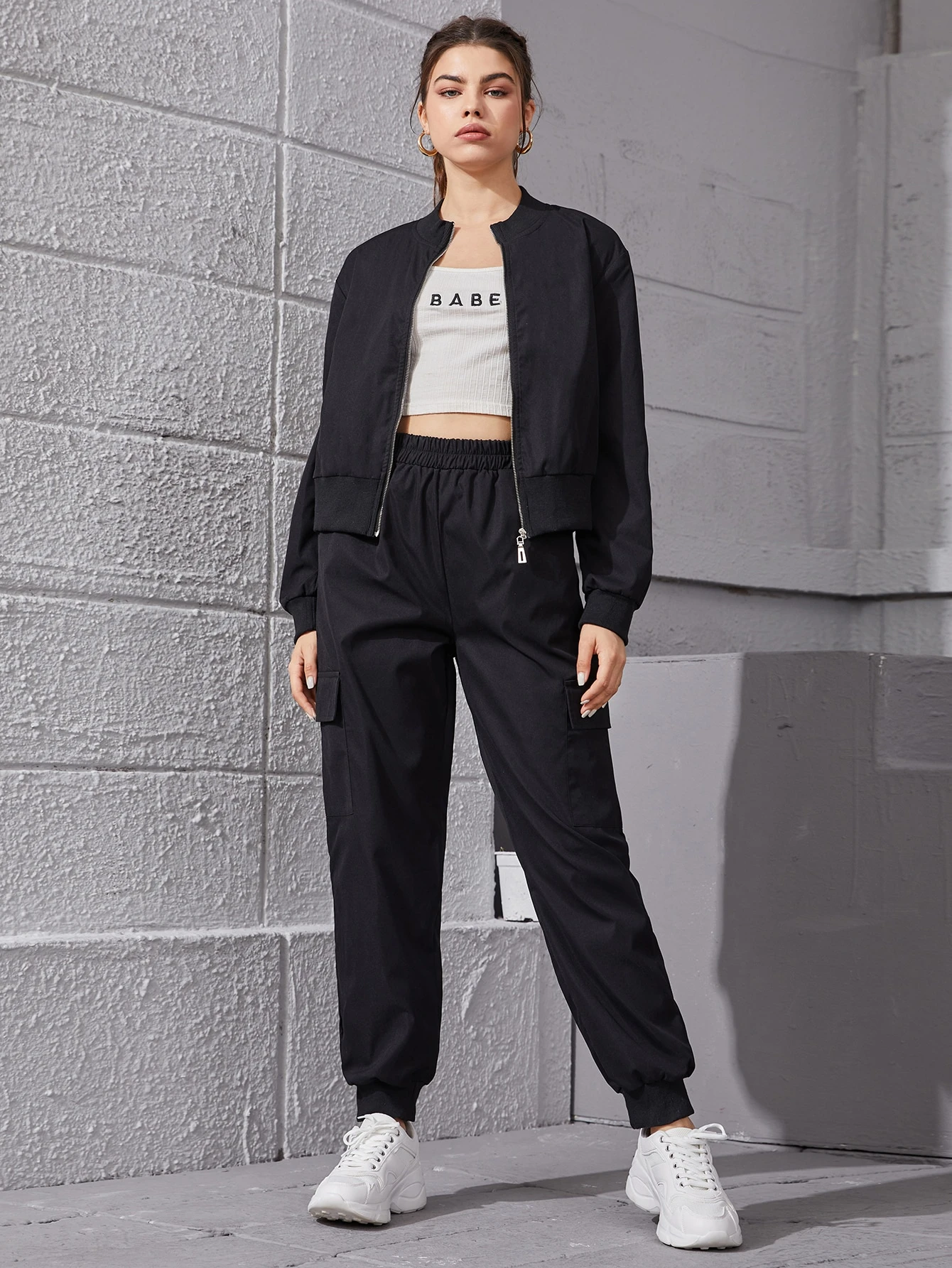 cargo pants and bomber jacket Off 75%