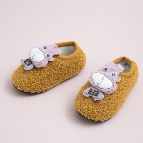 

Toddler Boys Cartoon Decor Fluffy Slippers, Yellow