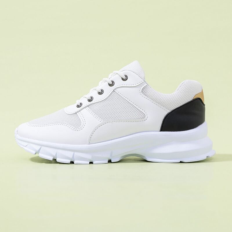 

Color Block Lace-up Front Sneakers, White