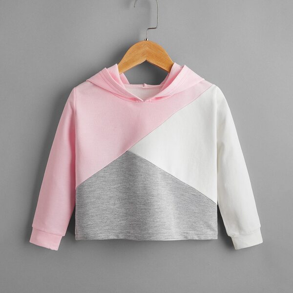 

Toddler Girls Cut And Sew Hoodie, Multicolor