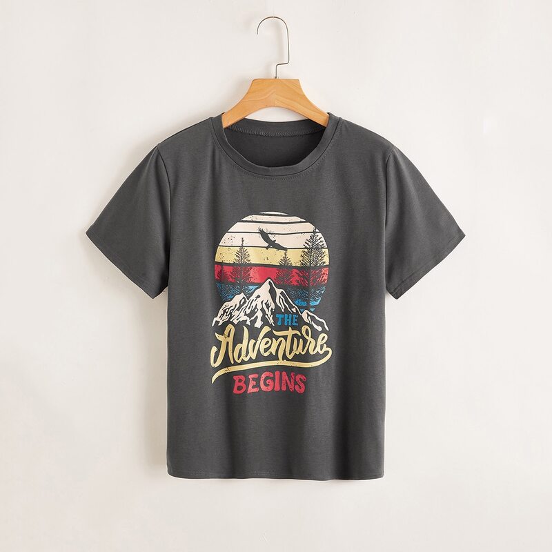 

Letter Graphic Tee, Dark grey