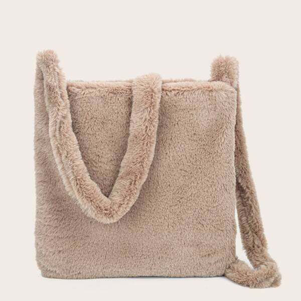 

Minimalist Fluffy Crossbody Bag, Khaki