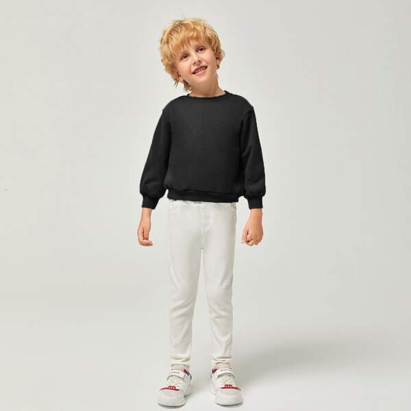 

Toddler Boys Solid Pullover, Black