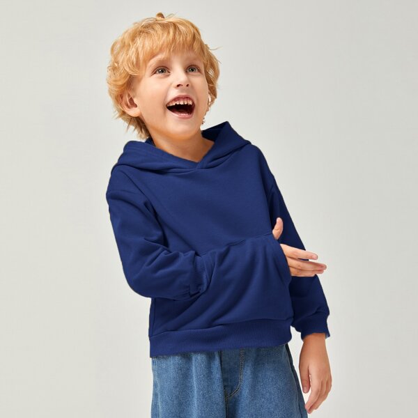 

Toddler Boys Drop Shoulder Hoodie, Navy blue