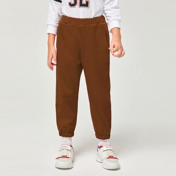 

Toddler Boys Pocket Front Sweatpants, Coffee brown