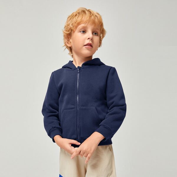 

Toddler Boys Zip Up Hoodie, Navy blue