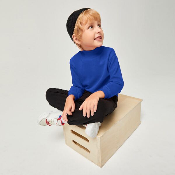 

Toddler Boys Mock Neck Pullover, Royal blue