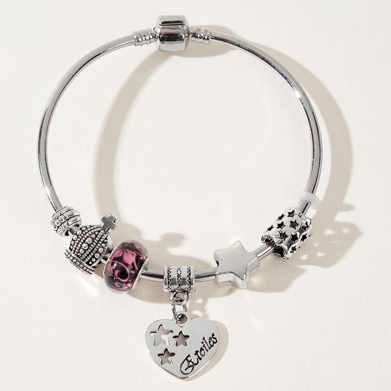 

Star Charm Bangle, Silver
