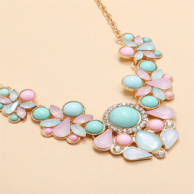 

Rhinestone Floral Pendant Necklace, Multicolor