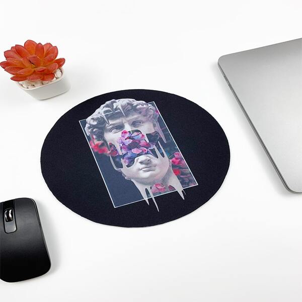 

Statue & Flower Print Mouse Pad, Multicolor