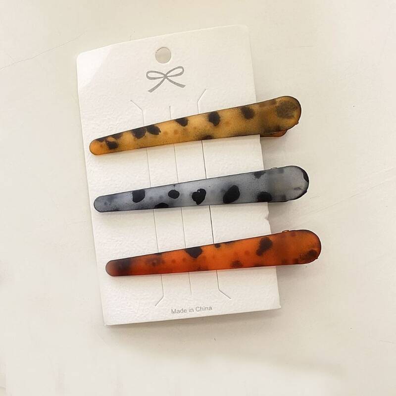 

3pcs Leopard Hair Clip, Multicolor