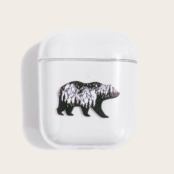 

Bear Print Clear Airpods Case