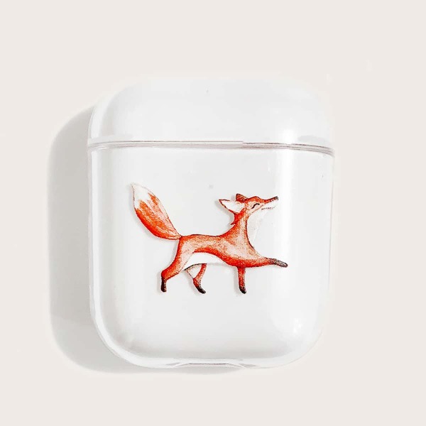 

Fox Print Clear Airpods Case