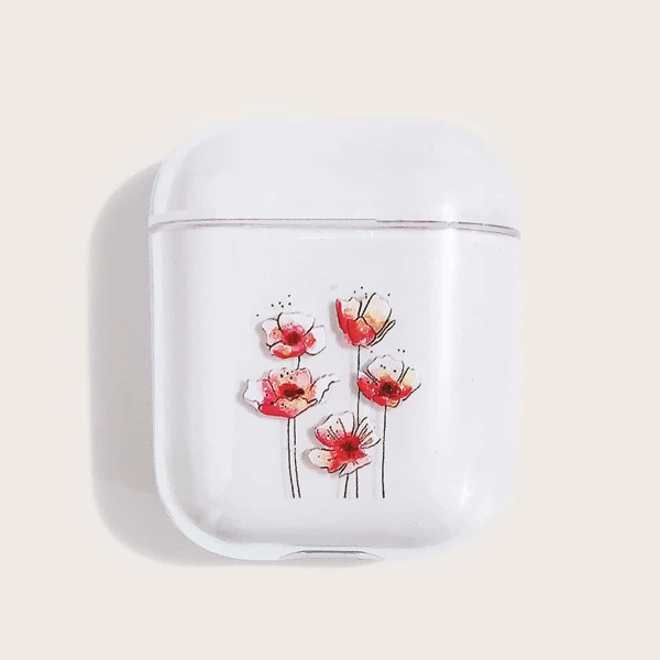 

Flower Print Clear Airpods Case