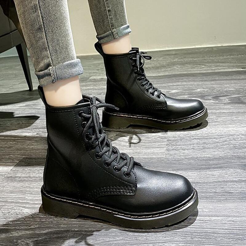 

Chunky Sole Combat Boots, Black
