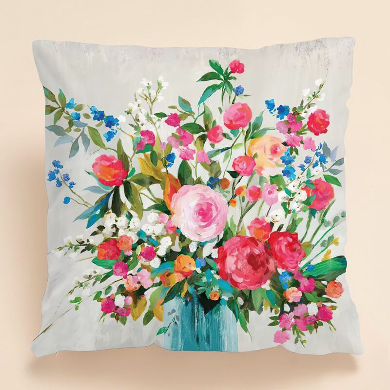 

Flower Print Cushion Cover Without Filler, Multicolor