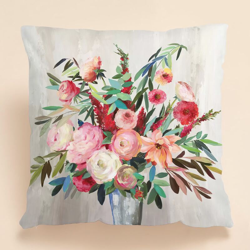 

Flower Print Cushion Cover Without Filler, Multicolor