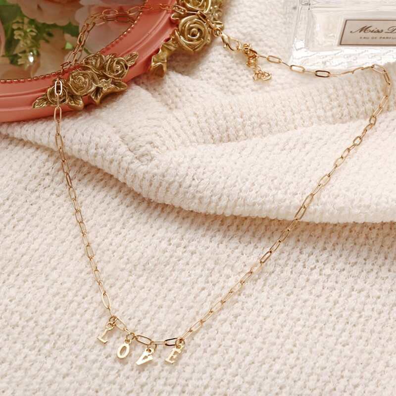 

Letter Chain Necklace, Gold