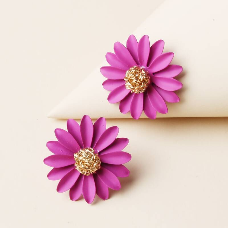 

Floral Stud Earrings, Purple
