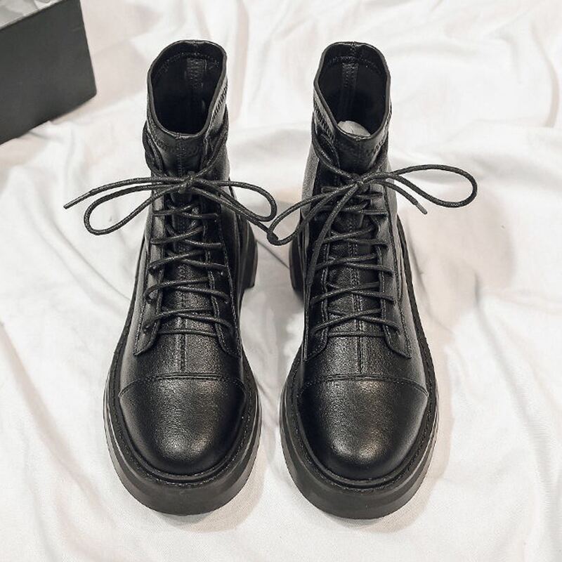 

Lace Up Combat Boots, Black