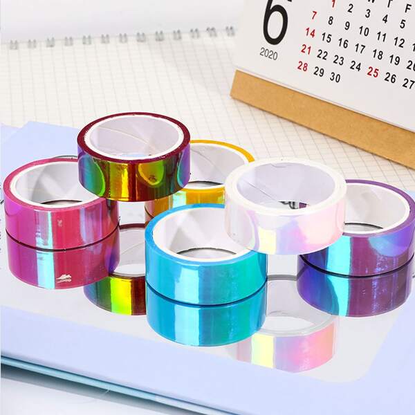 

2rolls Random Color Laser Decorative Tape, Multicolor