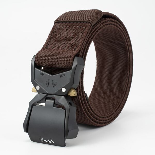 

Men Release Buckle Belt, Coffee brown