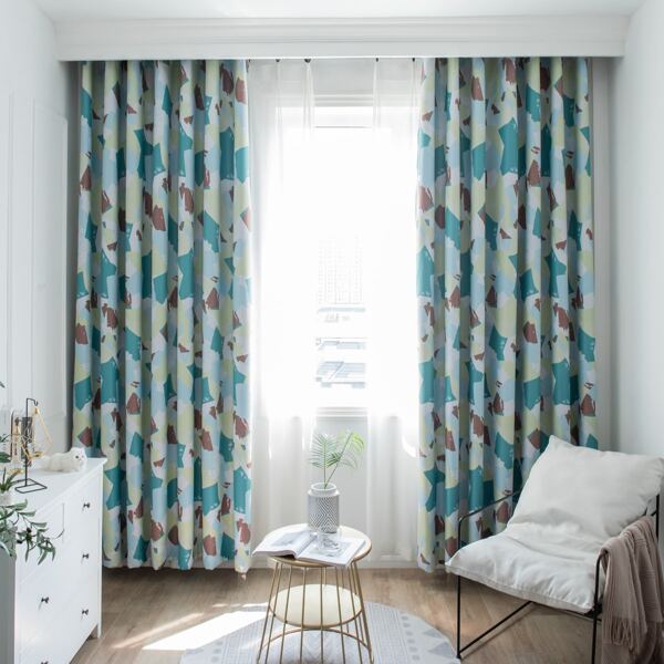 

Graphic Print Single Panel Curtain, Multicolor