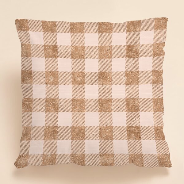 

Gingham Pattern Cushion Cover Without Filler, Khaki