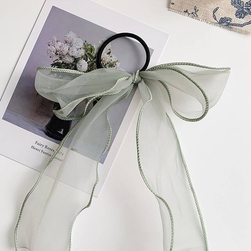 

Mesh Bow Knot Hair Tie, Lime green