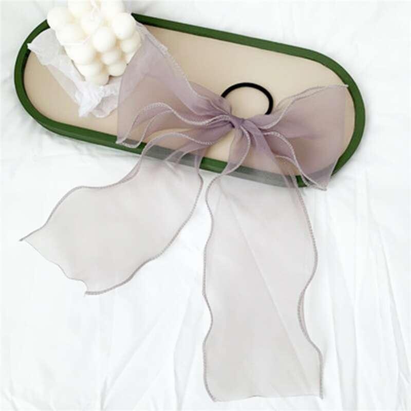 

Mesh Bow Knot Hair Tie, Mauve purple
