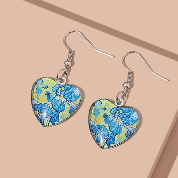 

Heart Charm Drop Earrings, Multicolor