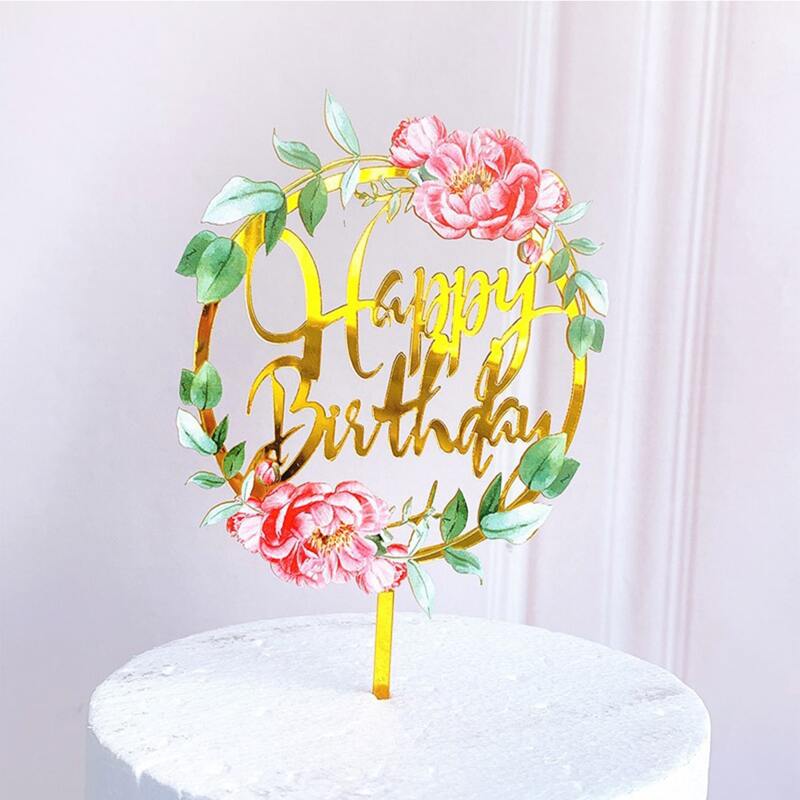 

1pc Wreath Design Cake Topper, Multicolor
