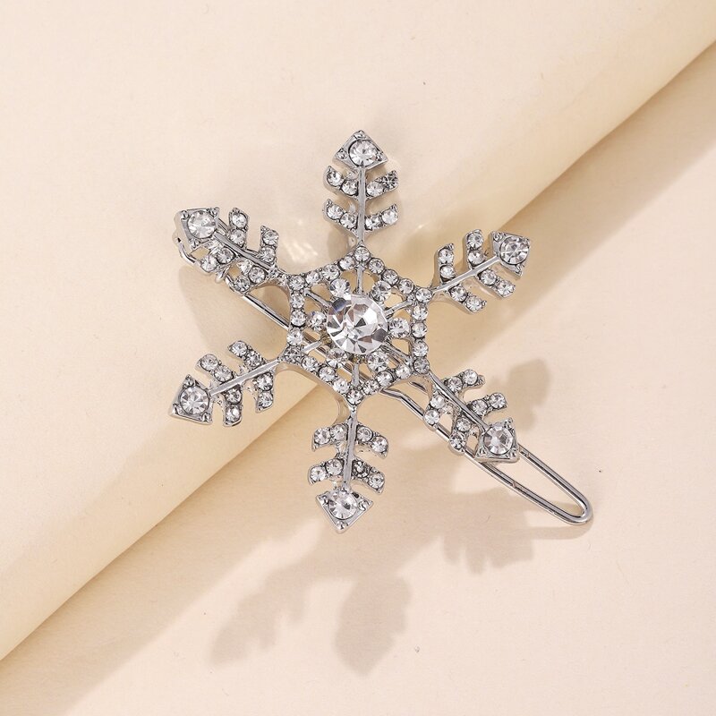 

Rhinestone Snowflake Hair Clip, Silver