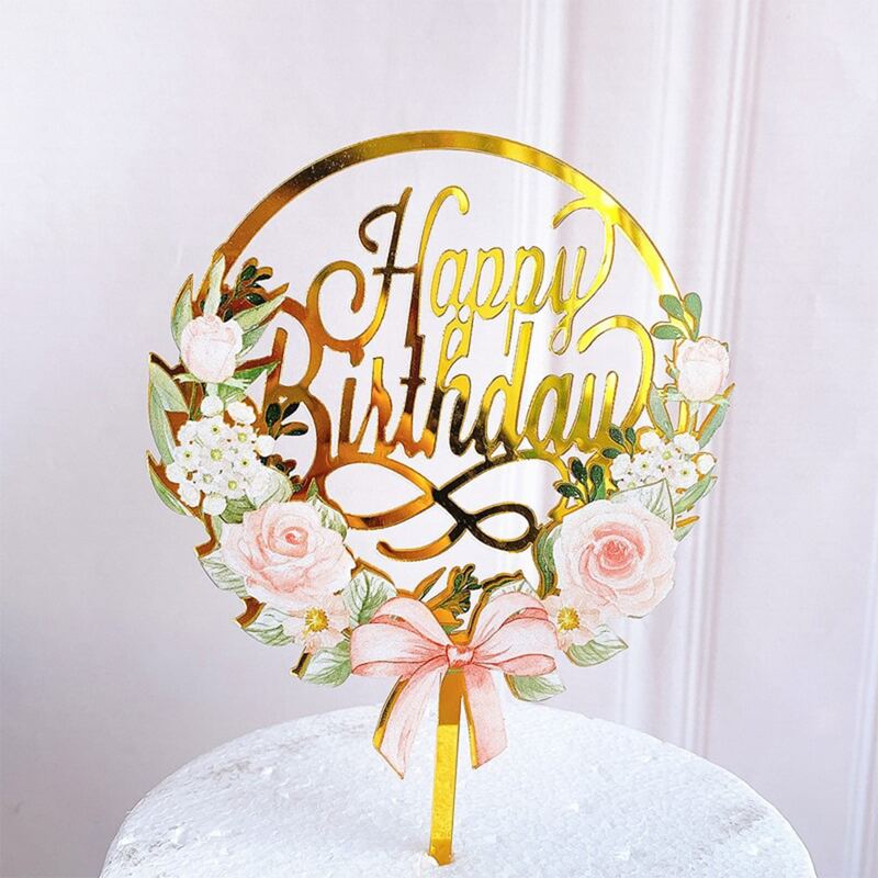 

1pc Wreath Design Cake Topper, Multicolor