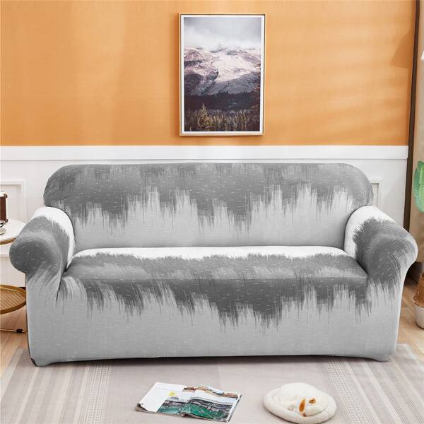 

Graphic Print Stretchy Sofa Cover & 1pc Cushion Cover, Multicolor