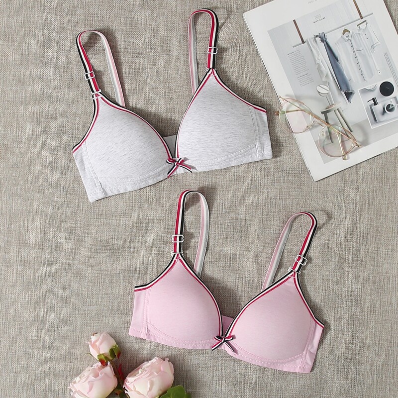 

2pack Striped Binding Bra Set, Multicolor