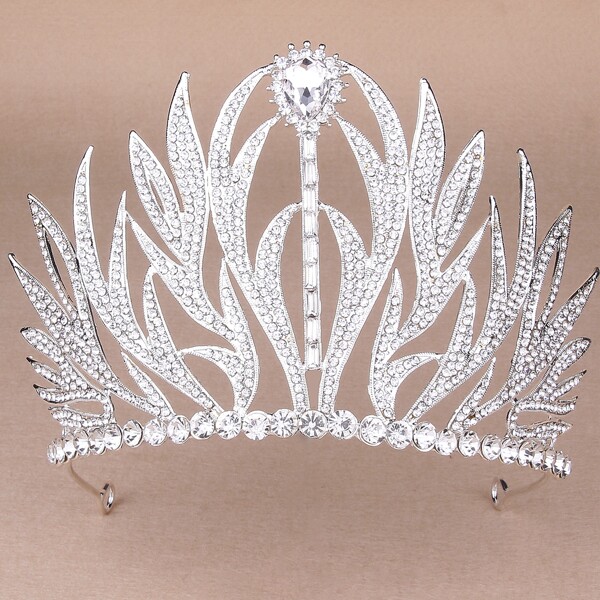 

Crown Design Rhinestone Hair Accessory, White