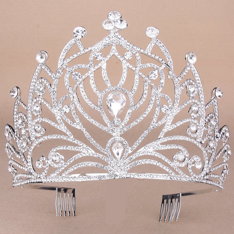 

Crown Design Rhinestone Hair Accessory, White