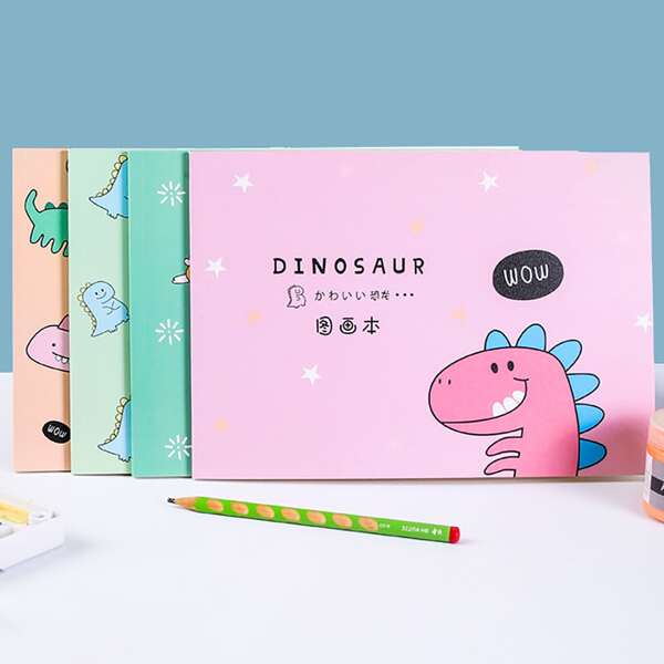

1pack Dinosaur Print Cover Random Notebook, Multicolor