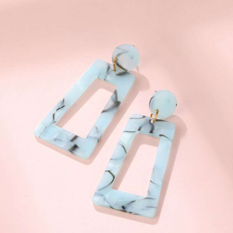 

Geo Drop Earrings, Blue
