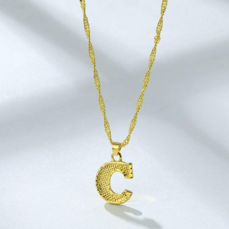 

Letter C Pendant Necklace, Gold