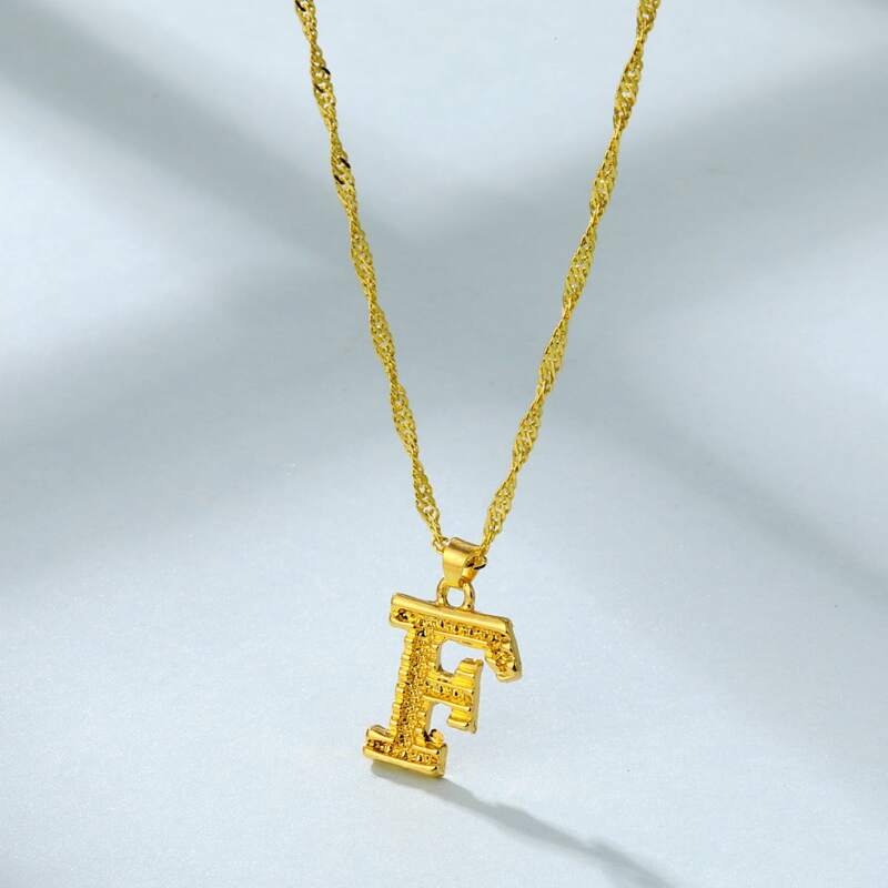 

Letter F Pendant Necklace, Gold