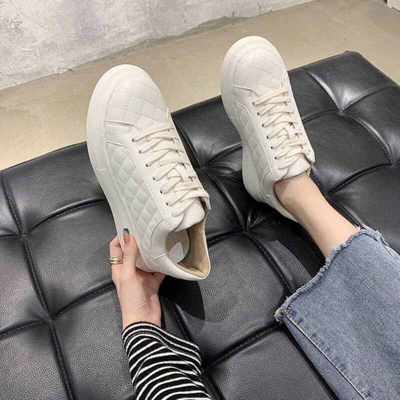 

Quilted Flat Sneakers, White