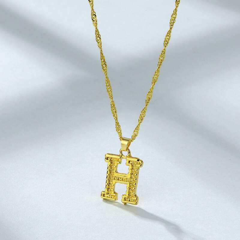 

Letter H Pendant Necklace, Gold