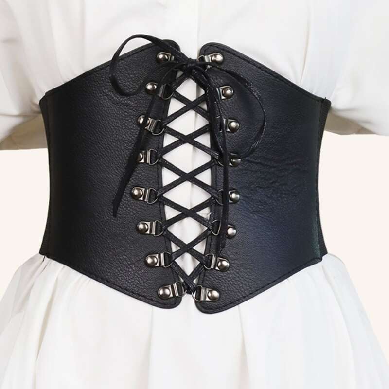 

Lace Up Corset Belt, Black