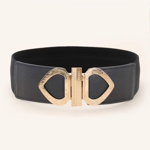 

Heart Decor Elastic Belt, Black