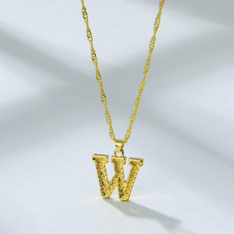 

Letter W Pendant Necklace, Gold