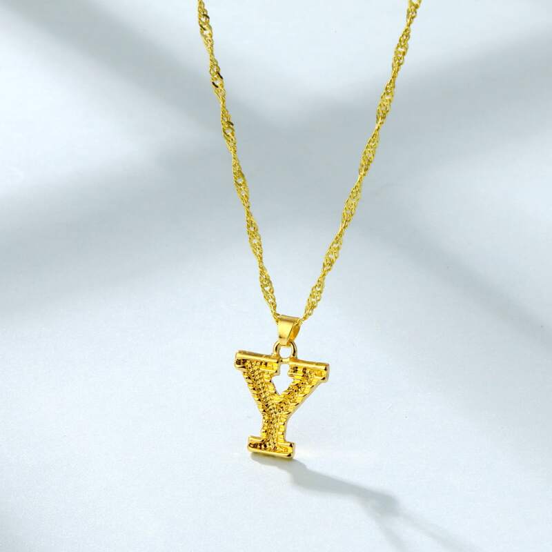 

Letter Y Pendant Necklace, Gold