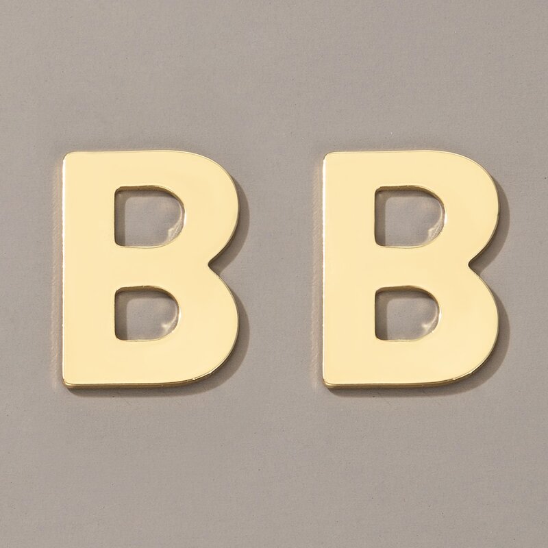 

Letter B Stud Earrings, Gold
