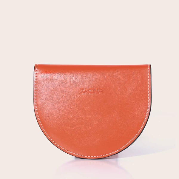 

Semicircle Fold Over Purse, Orange